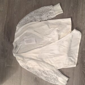 Grace karin white blouse/cardigan size small